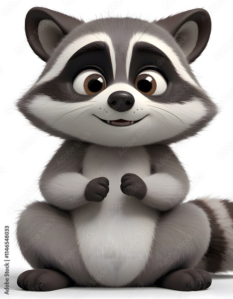 Fototapeta premium cartoon 3d baby racoon