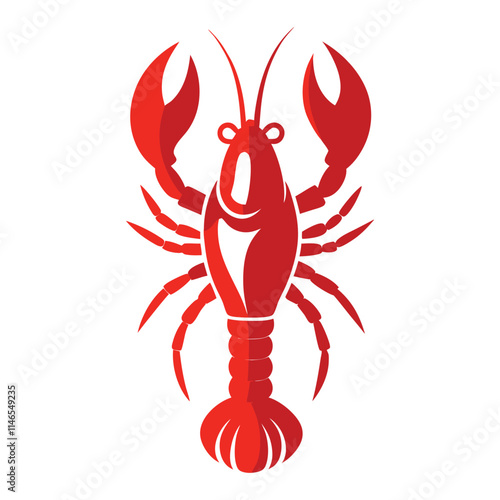 lobster vector silhouette on white background