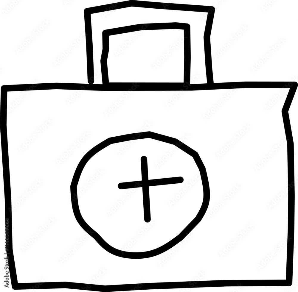 vector icon of medical equipment box in Doodle style vector icon of medical equipment box in Doodle style