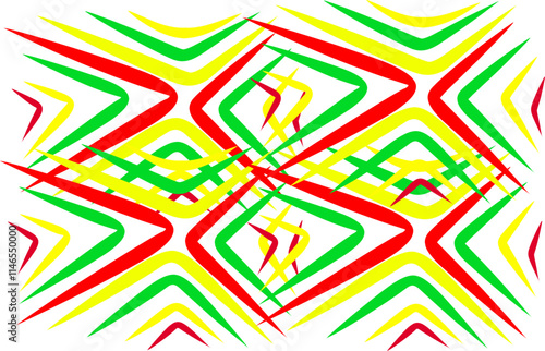 Abstract background with gradient illusion line pattern and with Jamaican color theme