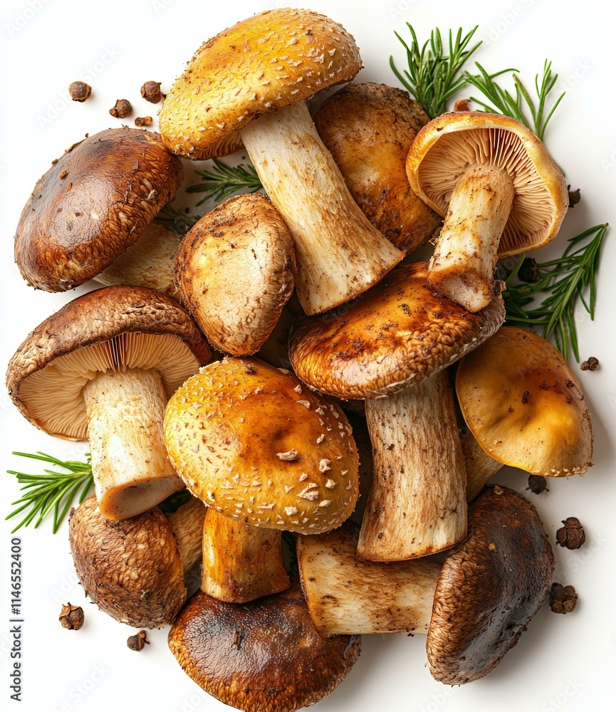 Variety of Mushrooms, Fresh and Seasoned Options, High Quality Photography, High Quality P Variety of Mushrooms, Fresh and Seasoned Options, High Quality Photography, High Quality P