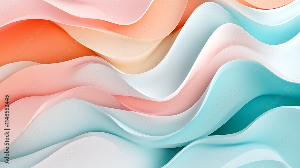 Modern abstract 3d render with bright vibrant colors and smooth wave patterns blending together Modern abstract 3d render with bright vibrant colors and smooth wave patterns blending together