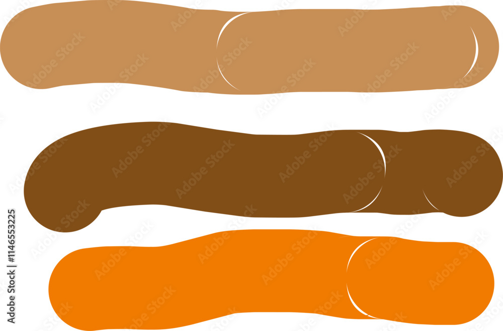 dog bone illustration, set of colorful paint strokes dog bone illustration, set of colorful paint strokes