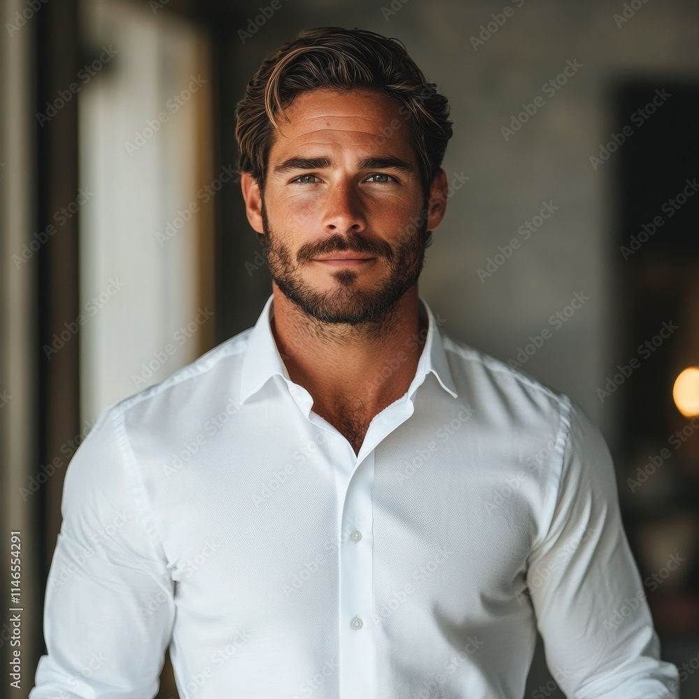 Obraz premium Business man, shirt, handsome.