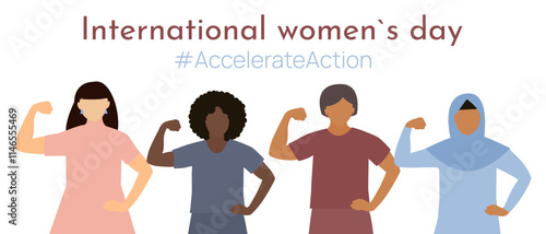 AccelerateAction campaign, faceless avatars of women showing strength, idea of ​​gender equality2
