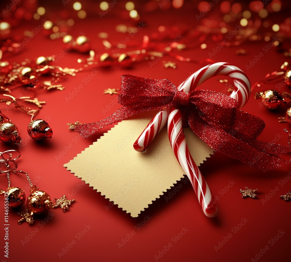 Festive Gift Card with Candy Canes | Holiday Greetings Festive Gift Card with Candy Canes | Holiday Greetings
