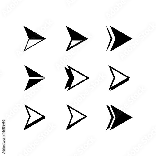 Arrow bullet point collection. Business, presentation, report, infographic, checklist concepts. Flat decorative vector design isolated illustrations. 