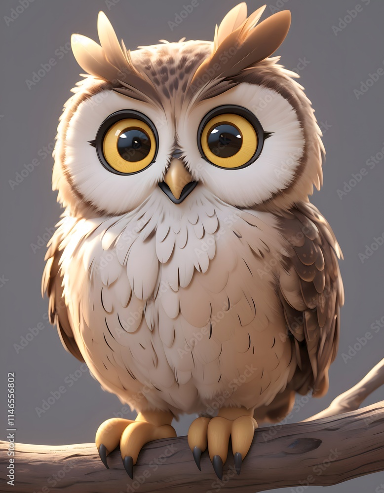 Obraz premium owl 3d cartoon