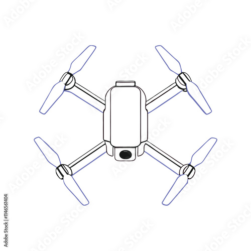 a line drawing of a drone