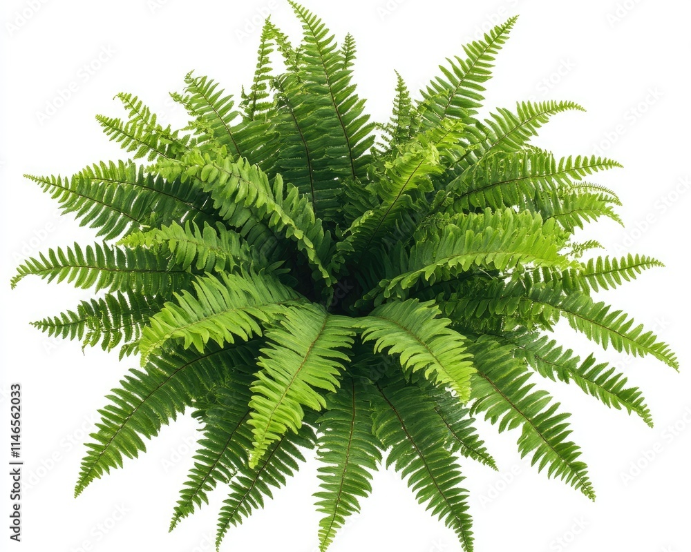 Lush Green Fern Leaves Isolated on a Pure White Background, Capturing the Beauty of Nature's Foliage Lush Green Fern Leaves Isolated on a Pure White Background, Capturing the Beauty of Nature's Foliage