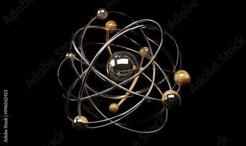 Wallpaper Mural Abstract metallic sculpture; orbiting spheres, elegant curves. Torontodigital.ca
