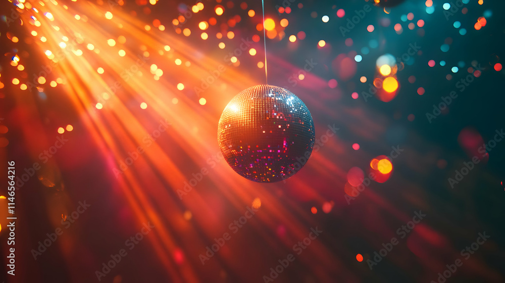 Disco Ball Red Light Abstract Background Image Disco Ball Red Light Abstract Background Image