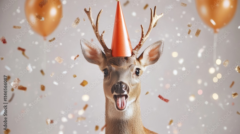 Greeting card, cute party animal Greeting card, cute party animal