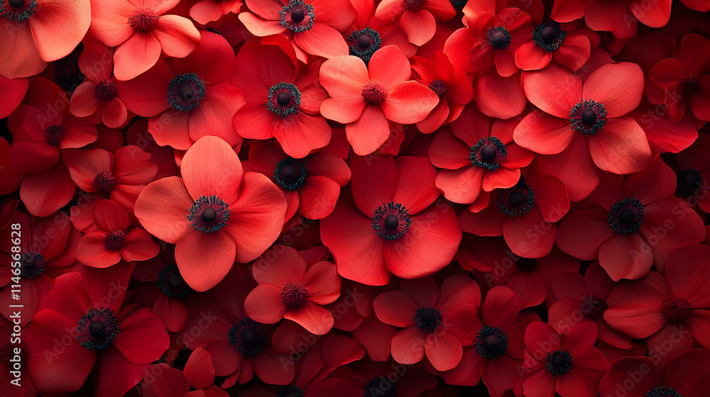Red Flower 3D Illustration Background Red Flower 3D Illustration Background