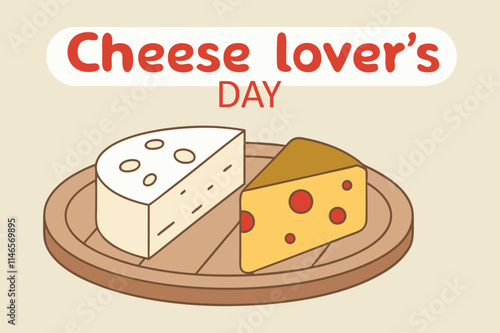 Cheese Lovers Day text banner. inscription card National Cheese Day, january 20th. Vector illustration isolated on solid background.