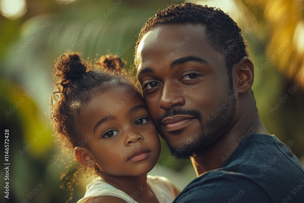 A father and daughter share a tender moment outdoors, showcasing love and connection. A father and daughter share a tender moment outdoors, showcasing love and connection.