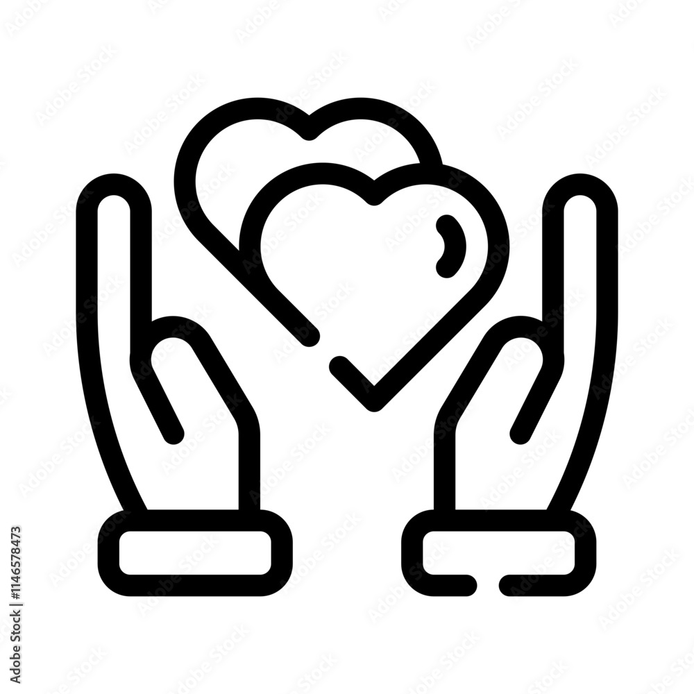 Hands line icon Hands line icon