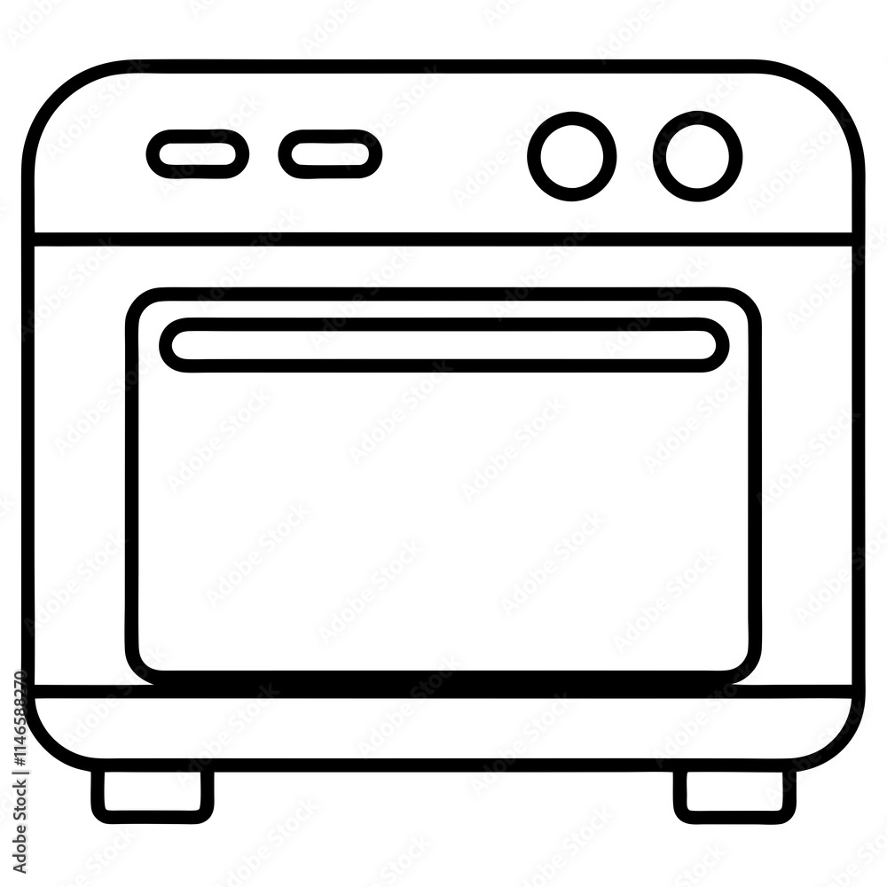 Smart Oven Vector Icon Design Smart Oven Vector Icon Design