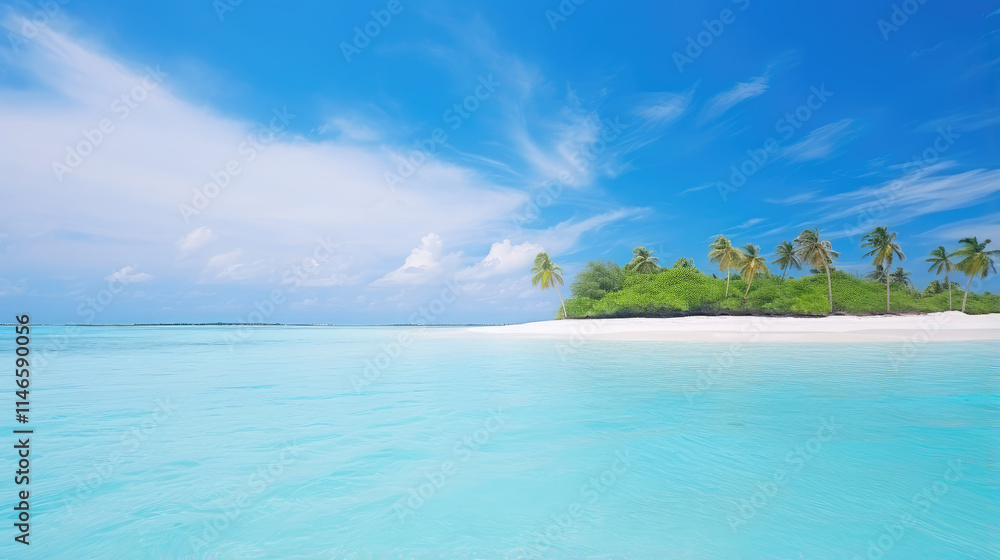Fototapeta premium Serene Tropical Island Getaway Dreamscape