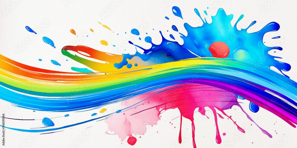 Fototapeta premium Abstract colorful acrylic watercolor paint texture 