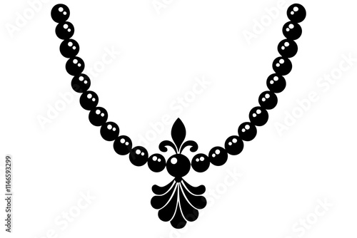 Mardi Gras Beads Necklace Silhouette - Vector Design for Festive Celebrations