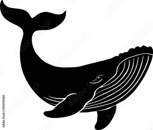 whale black silhouettes design Minimal Icon style hand drawn