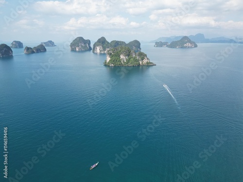 Beautiful drone footage of Hong Island 360 Viewpoint and Koh Hong photo