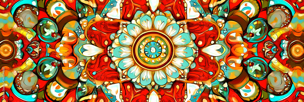 Mandala Flower: A 2D Geometric Pattern Illustration Mandala Flower: A 2D Geometric Pattern Illustration