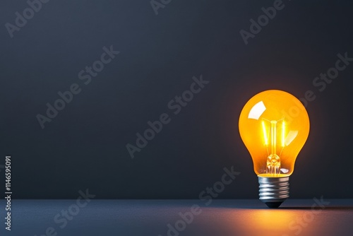 A glowing light bulb on a dark surface, symbolizing ideas and inspiration.
