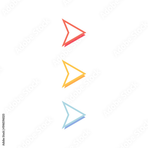 Colorful arrow bullet point set. Business, presentation, report, infographic, checklist concepts. Flat decorative vector design isolated illustrations. 