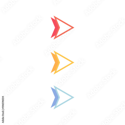 Colorful arrow bullet point set. Business, presentation, report, infographic, checklist concepts. Flat decorative vector design isolated illustrations. 