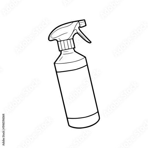 a line art drawing of a spray bottle with spray nozzle on it photo