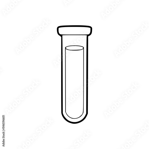a drawing of a test tube bottle with liquid inside