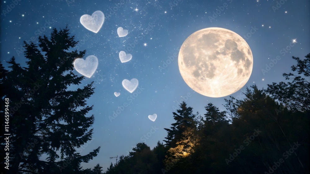 Fototapeta premium full moon over the forest