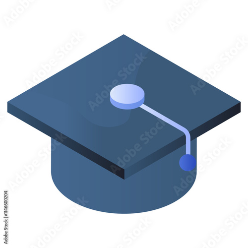 Academic cap icon, vector design of mortarboard