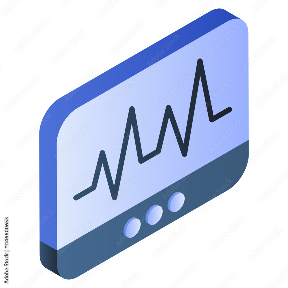 A unique design icon of ecg monitor A unique design icon of ecg monitor