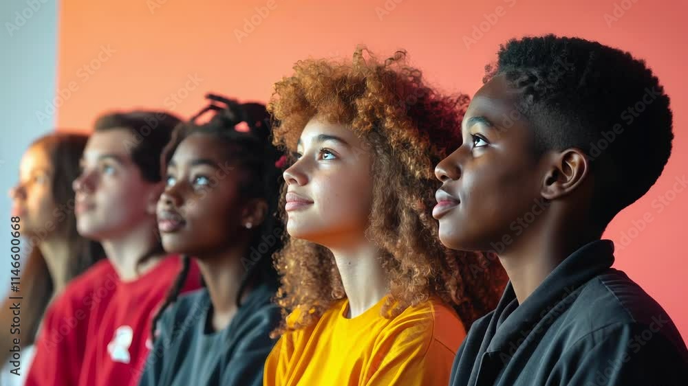 In a vibrant setting, a group of diverse young leaders, including Afro-Americans, comes together for a community engagement event In a vibrant setting, a group of diverse young leaders, including Afro-Americans, comes together for a community engagement event