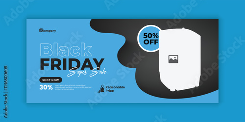 Black Friday Super Sale Social Media Cover Design or Home Appliance Sale Facebook Cover Photo Template and Kitchen Interior Equipment Sale online promotion banner Design Template