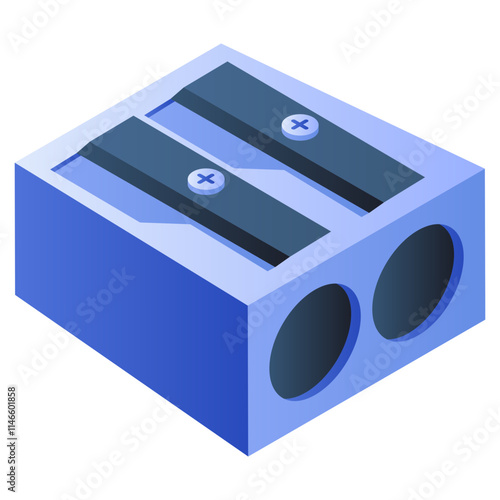 Conceptual flat isometric icon of sharpener