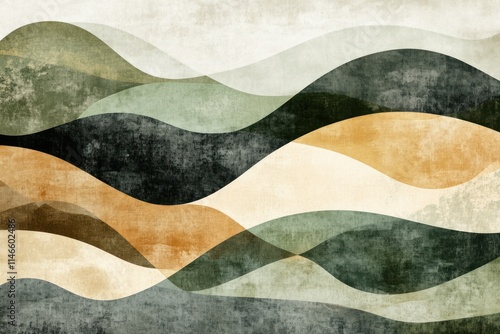 Abstract Waves of Earthy Tones and Textures in Fluid Motion, Capturing the Essence of Nature with a Contemporary Artistic Twist for a Modern Decor