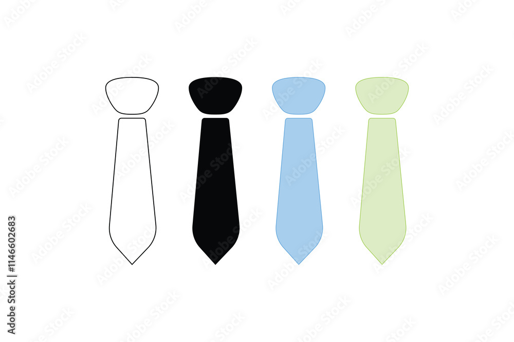 Tie icon vector set. professional necktie line symbol. businessman suit neck tie icon collection. Tie icon vector set. professional necktie line symbol. businessman suit neck tie icon collection.