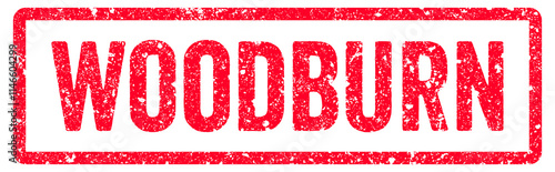 Woodburn Stamp Transparent Seal, Red Grunge Woodburn Word Rubber Stamp Seal