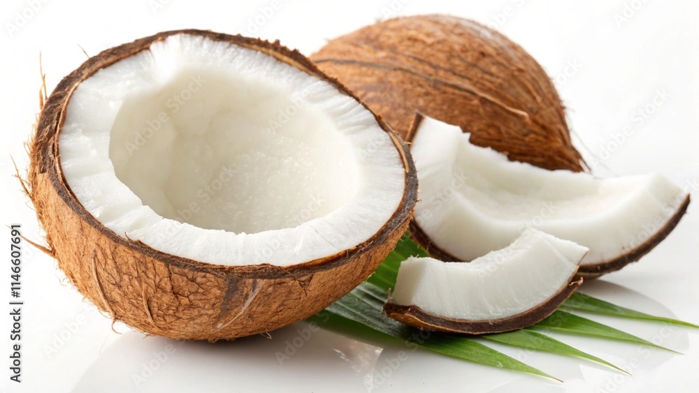coconut on white background coconut on white background