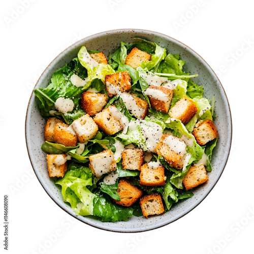 Caesar salad isolated on white background