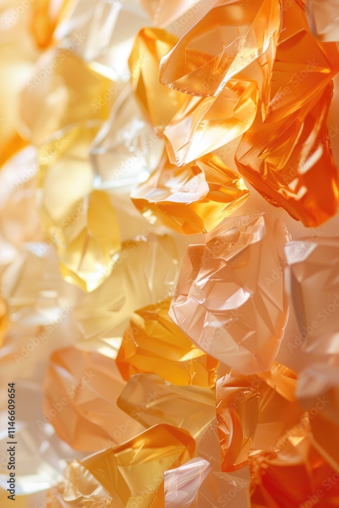 Modern geometric overlay of translucent orange and clear crystals enhancing elegance Modern geometric overlay of translucent orange and clear crystals enhancing elegance