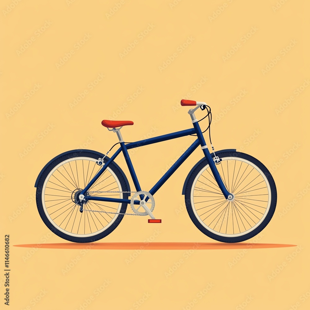 Stylish dark blue bicycle illustration Stylish dark blue bicycle illustration