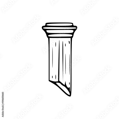 a black and white drawing of an ancient pillar