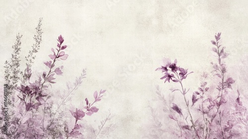 watercolor floral background lavender and purple botanical illus