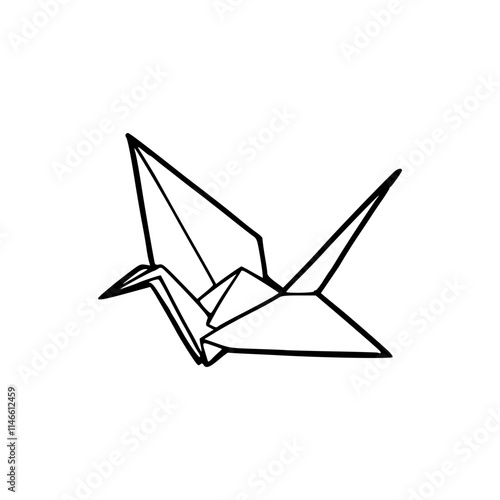 origami crane isolated on white