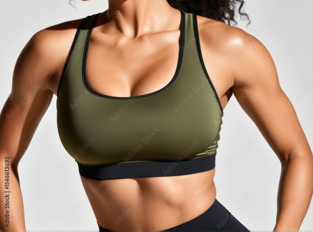 Fitness enthusiast showcasing workout apparel in a minimalist studio setting during a bright day Fitness enthusiast showcasing workout apparel in a minimalist studio setting during a bright day